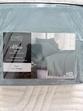 Comfy Bamboo World Allure 9000 Premium Twin Sheets in Green/blue New